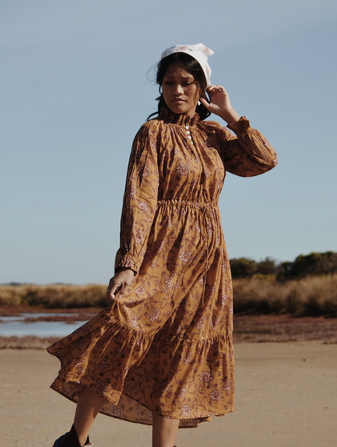 PRAIRIE DRESS ITOH PEONY HAND PAINTED PRINT