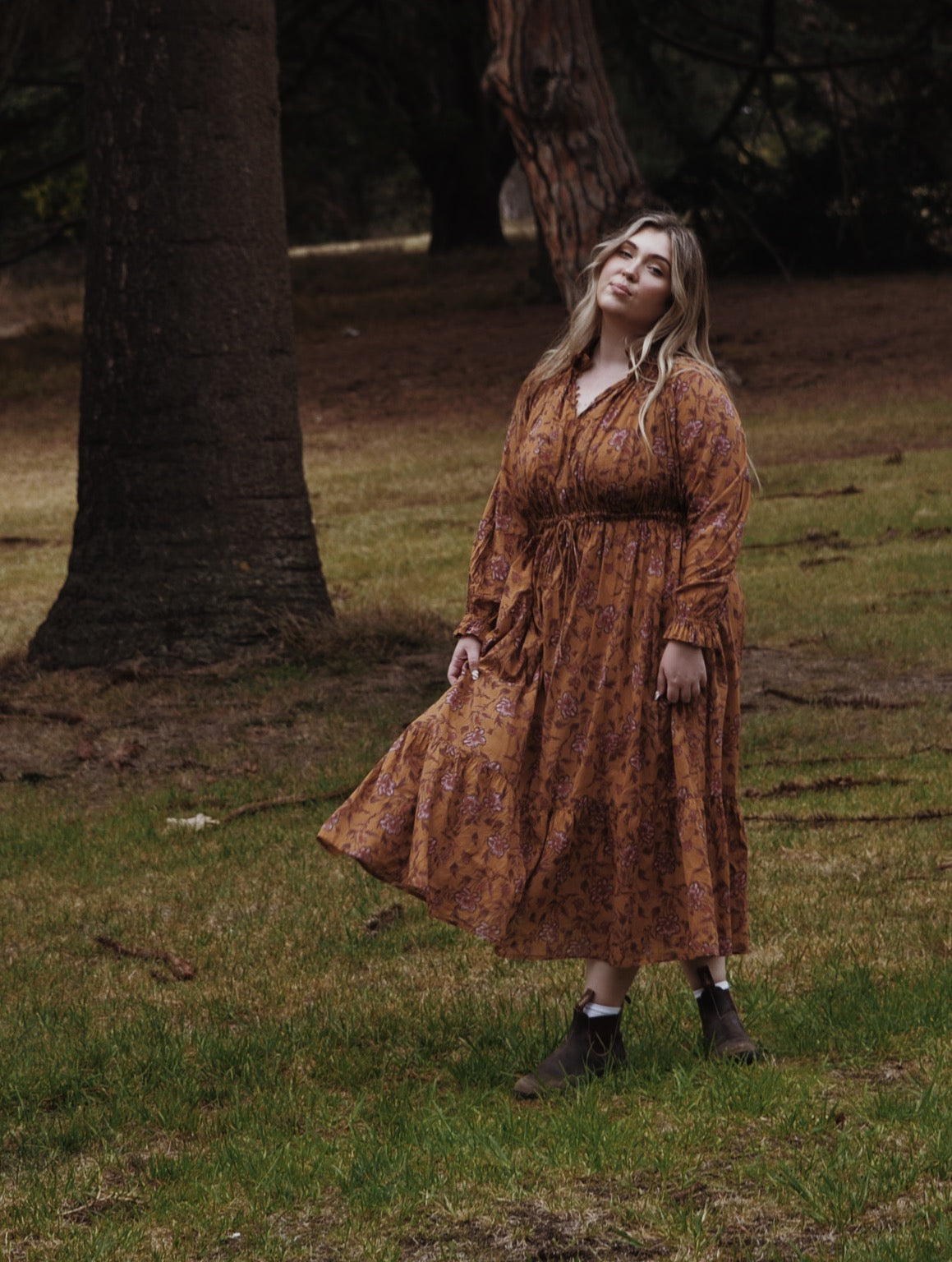 PRAIRIE DRESS ITOH PEONY HAND PAINTED PRINT