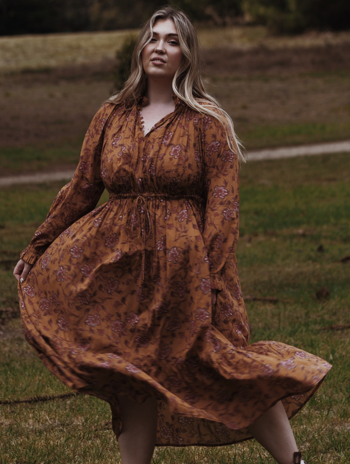 PRAIRIE DRESS ITOH PEONY HAND PAINTED PRINT