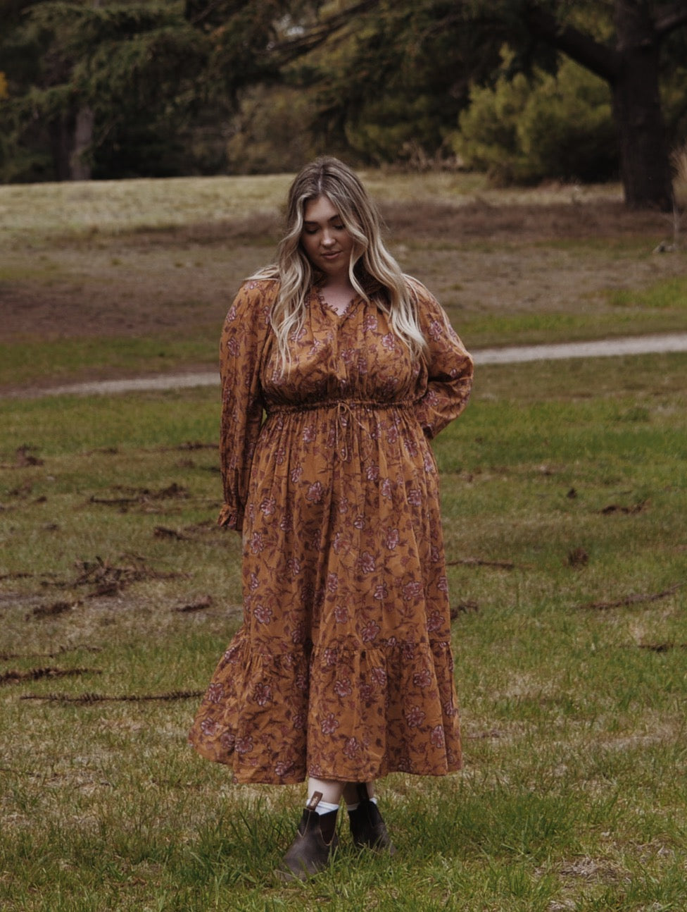 PRAIRIE DRESS ITOH PEONY HAND PAINTED PRINT