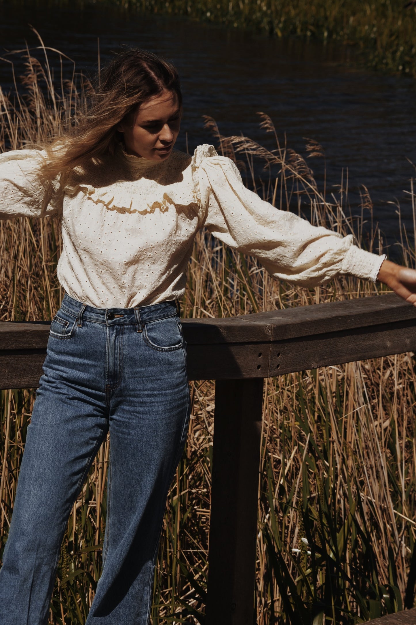 BAMBI BLOUSE IVORY COTTON LACE