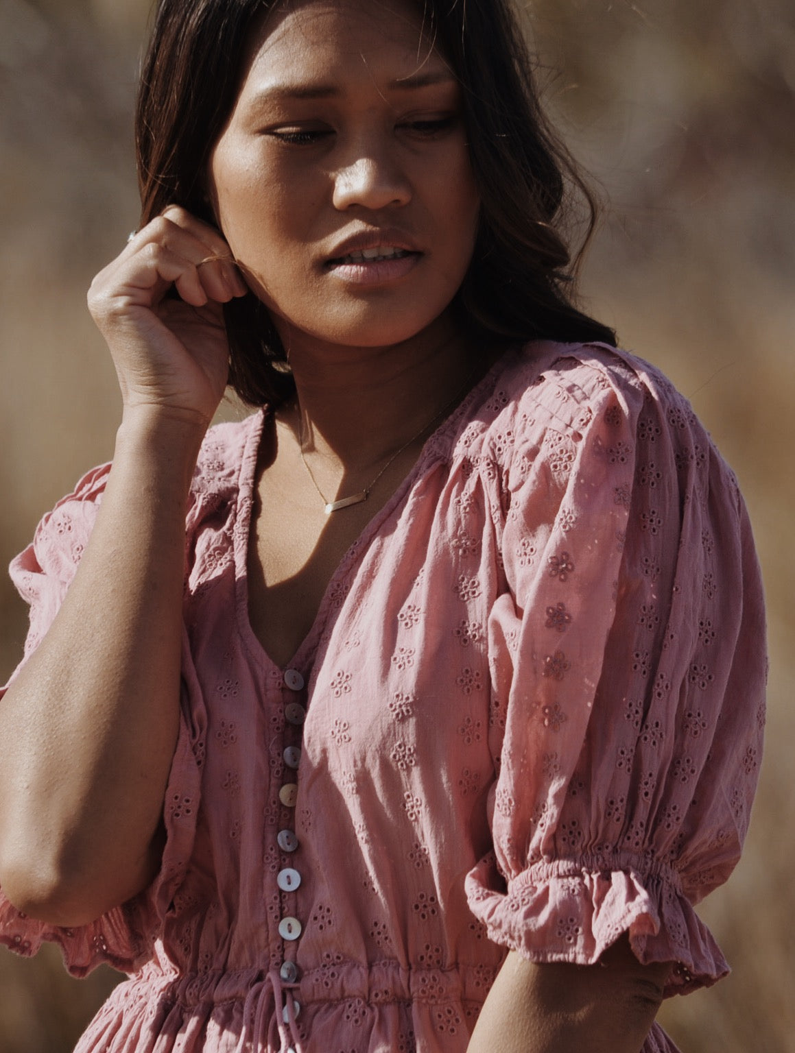 WINSLOW DUSTY PINK COTTON LACE