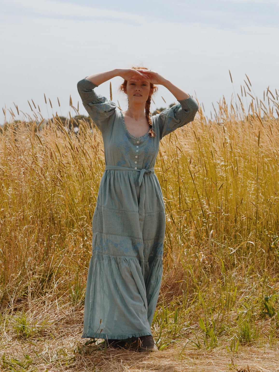 AUGUSTINE MAXI DRESS DUSTY TEAL