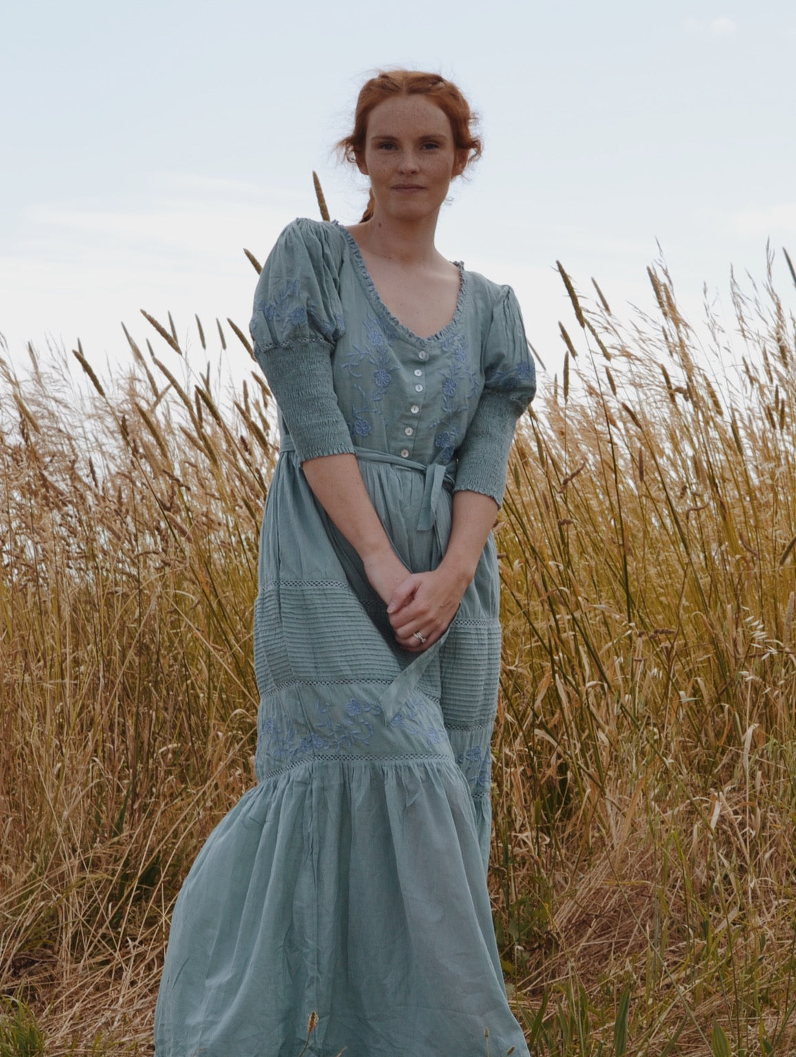 AUGUSTINE MAXI DRESS DUSTY TEAL