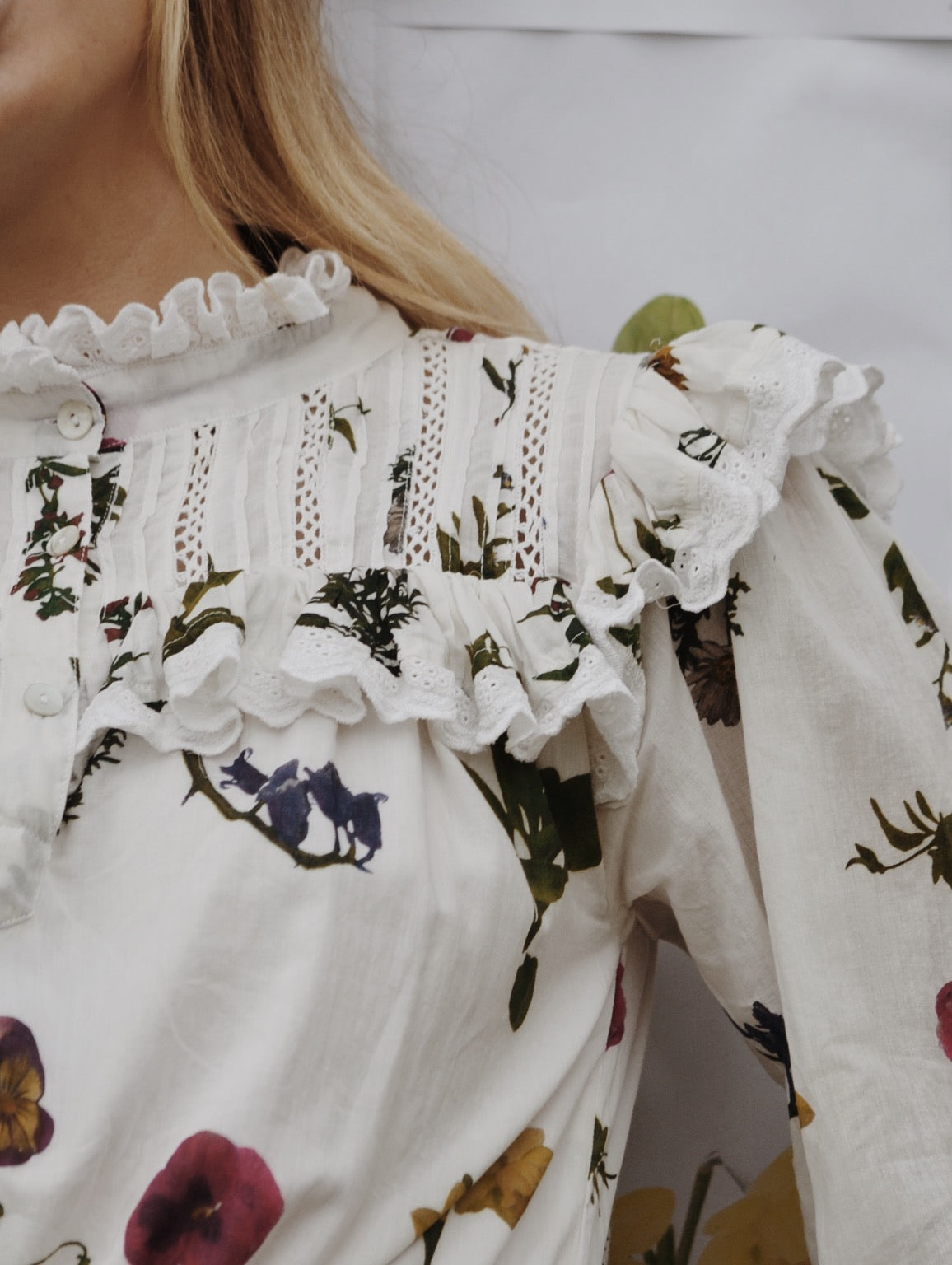 100% RECYCLED COTTON - CLOTHILDE DRESS GARDEN BOTANIC - NO BELT