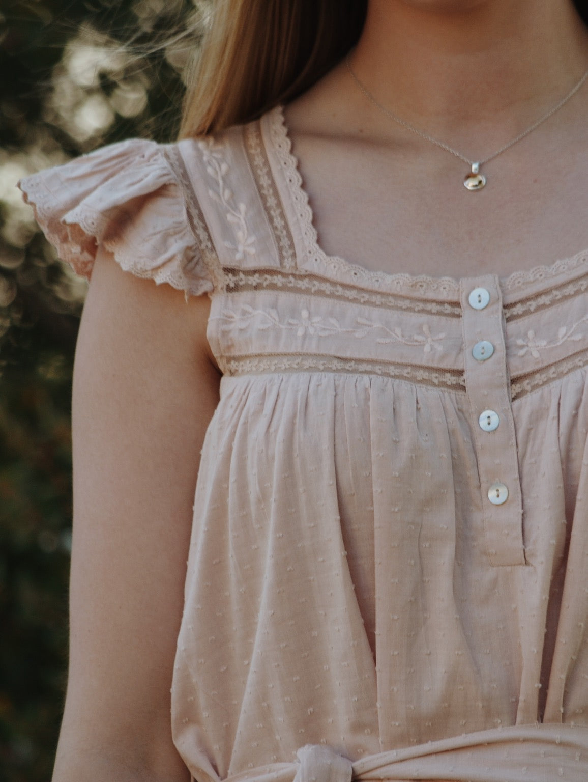 100% RECYCLED COTTON - ALICE DRESS -  ROSE BLUSH