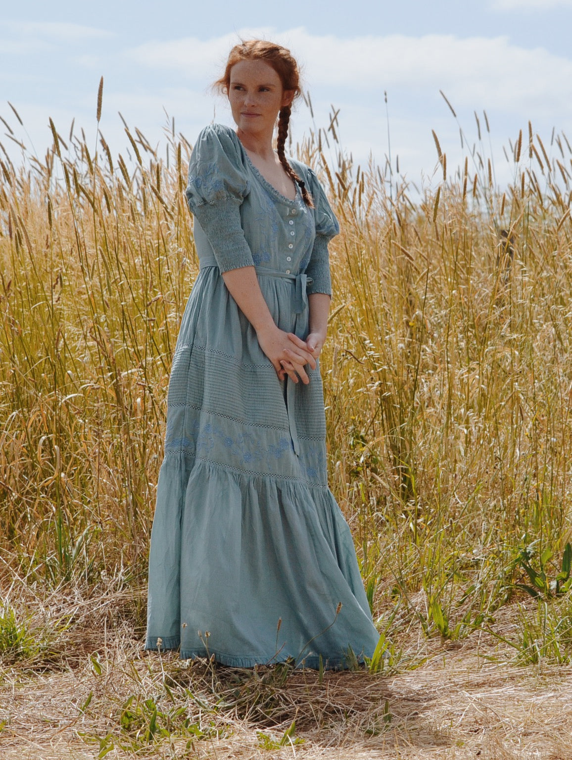 AUGUSTINE MAXI DRESS DUSTY TEAL