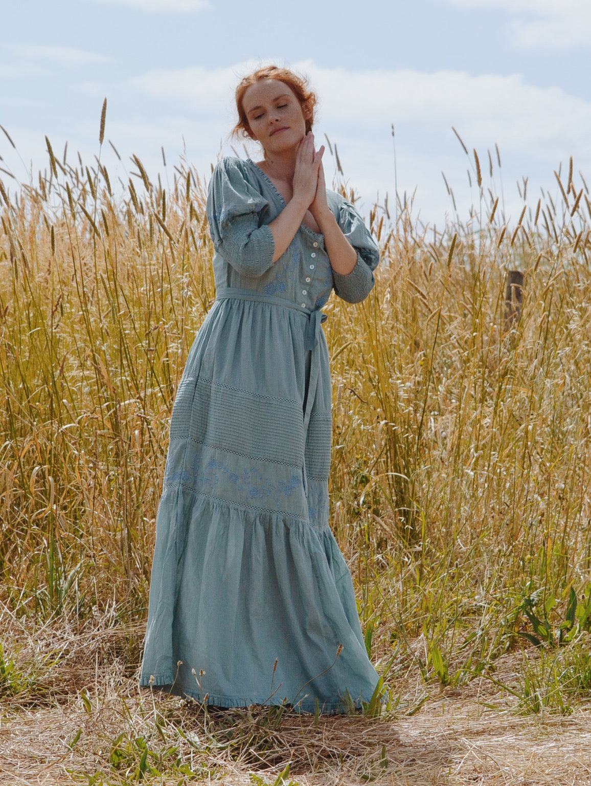 AUGUSTINE MAXI DRESS DUSTY TEAL