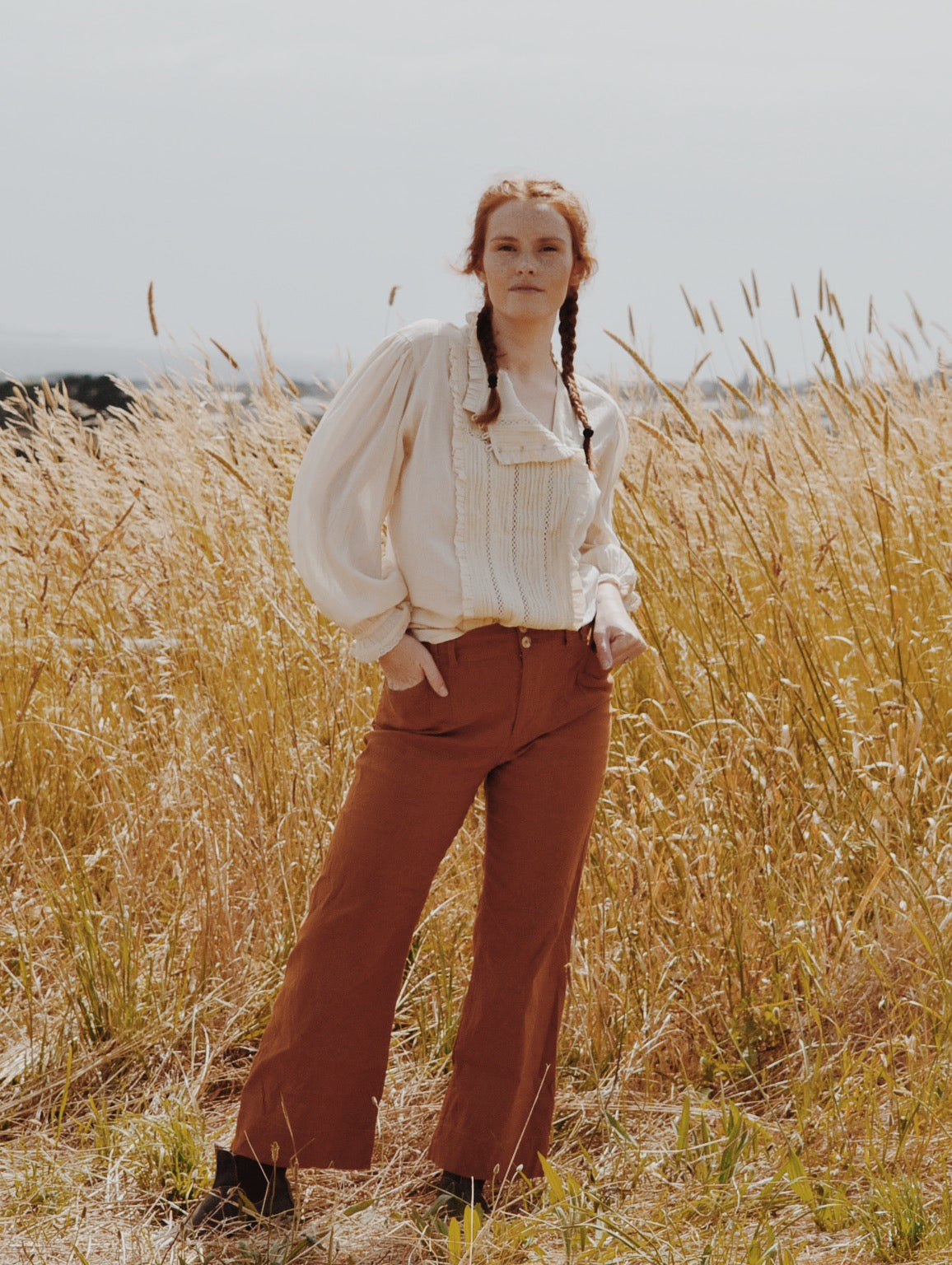 100% RECYCLED COTTON - PAULINA BLOUSE ANTIQUE WHITE