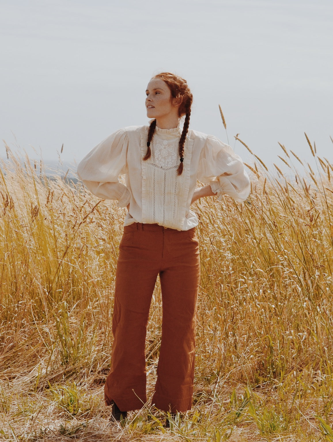 100% RECYCLED COTTON - PAULINA BLOUSE ANTIQUE WHITE