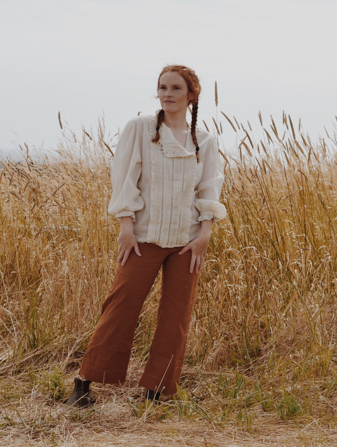 100% RECYCLED COTTON - PAULINA BLOUSE ANTIQUE WHITE