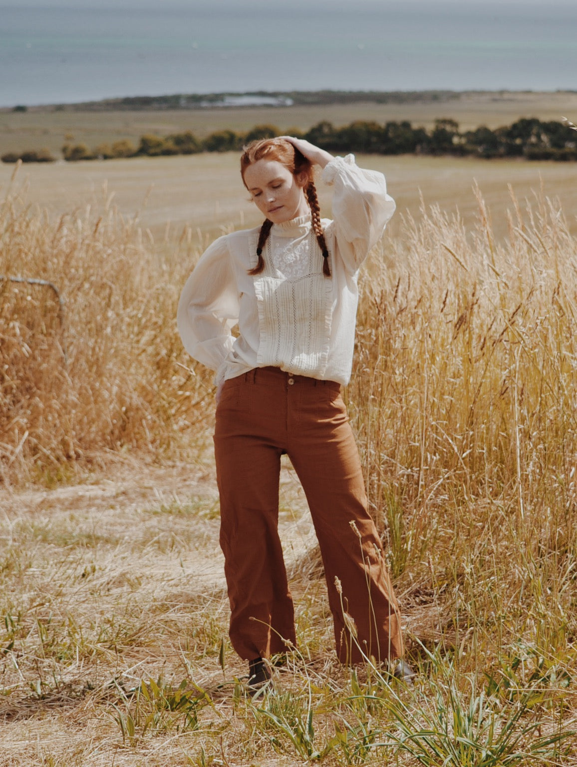 100% RECYCLED COTTON - PAULINA BLOUSE ANTIQUE WHITE