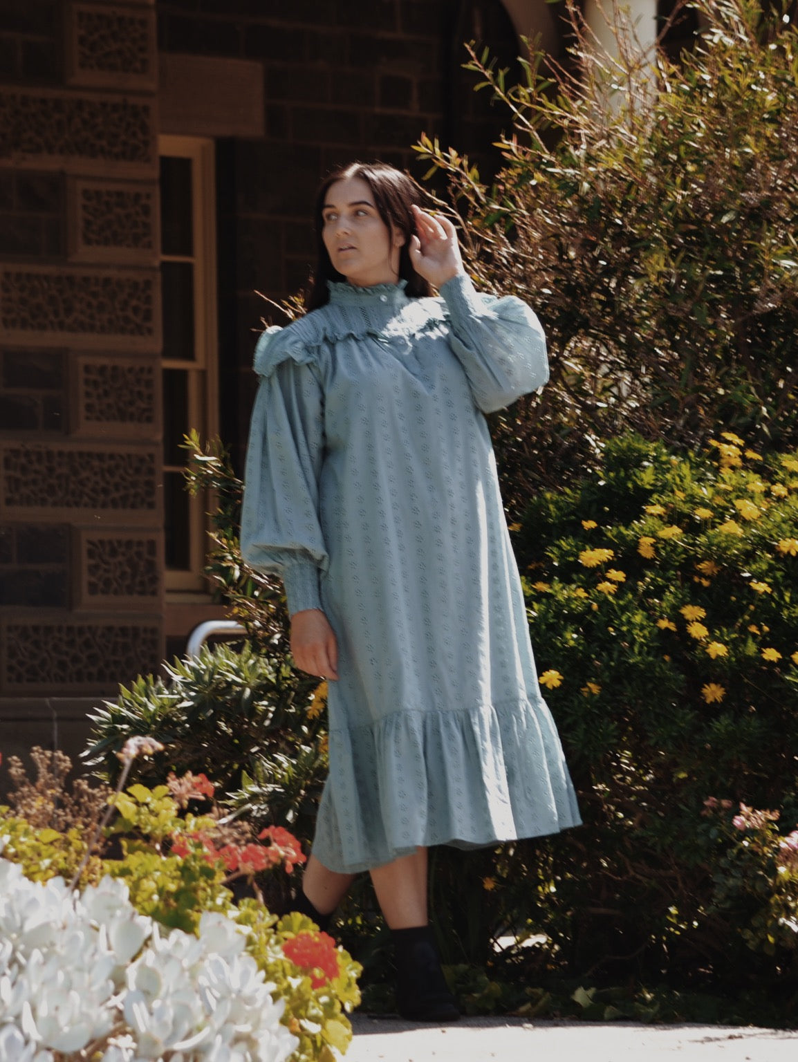 100% RECYCLED COTTON - CLOTHILDE DRESS DUSTY TEAL