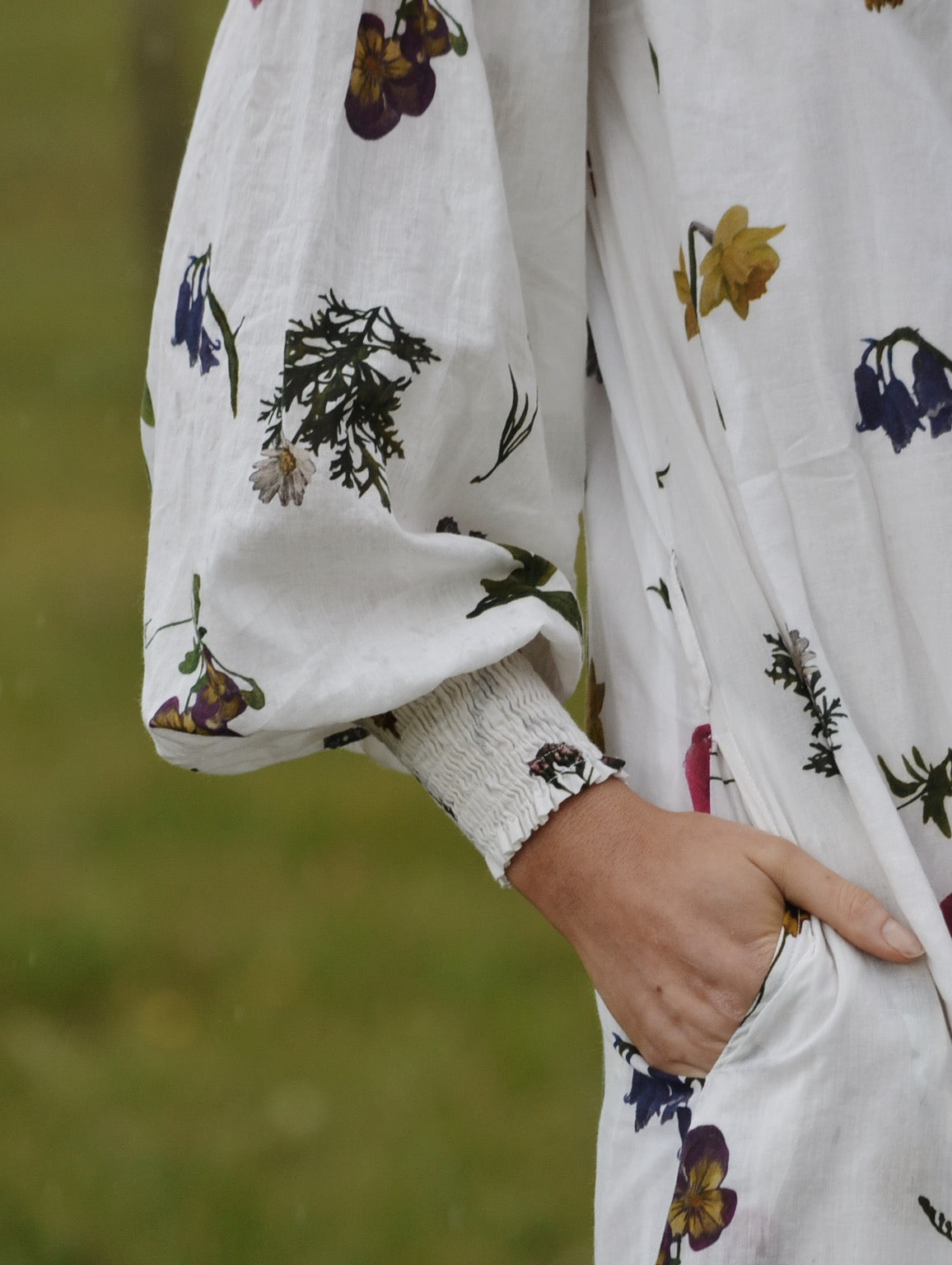 100% RECYCLED COTTON - CLOTHILDE DRESS GARDEN BOTANIC - NO BELT