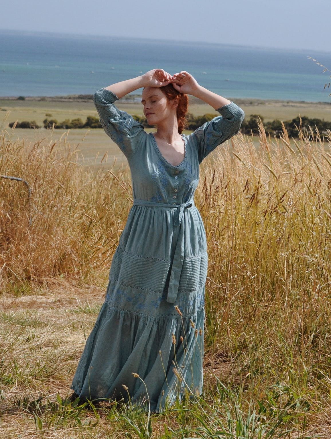 AUGUSTINE MAXI DRESS DUSTY TEAL