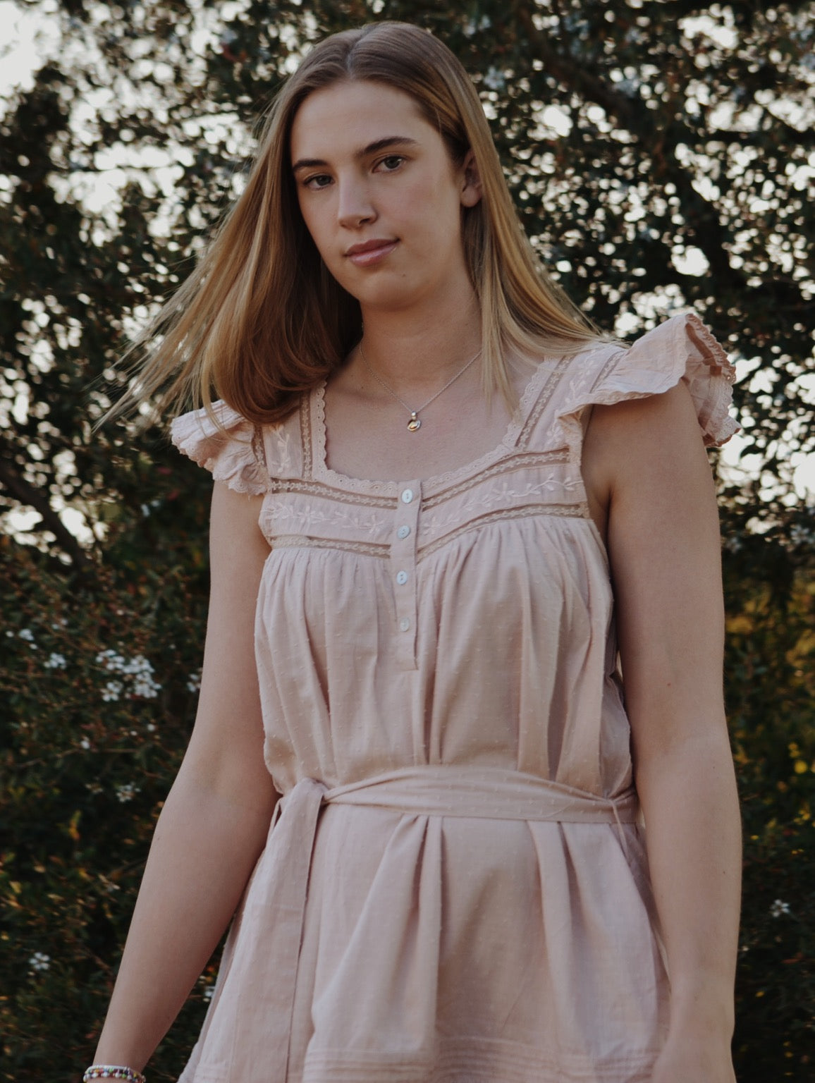 100% RECYCLED COTTON - ALICE DRESS -  ROSE BLUSH