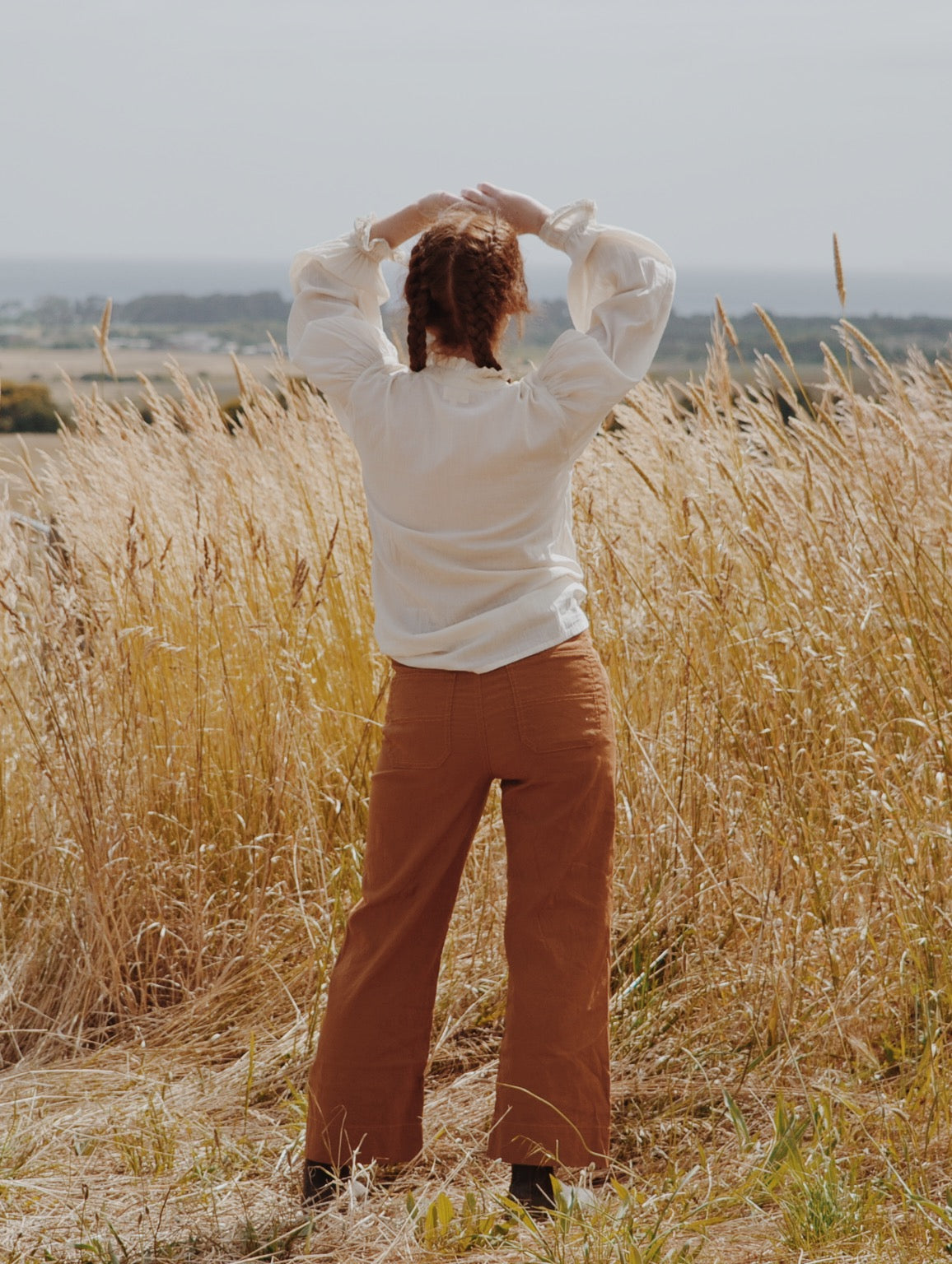 100% RECYCLED COTTON - PAULINA BLOUSE ANTIQUE WHITE
