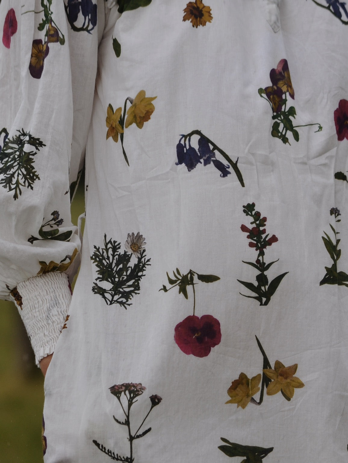 100% RECYCLED COTTON - CLOTHILDE DRESS GARDEN BOTANIC - NO BELT