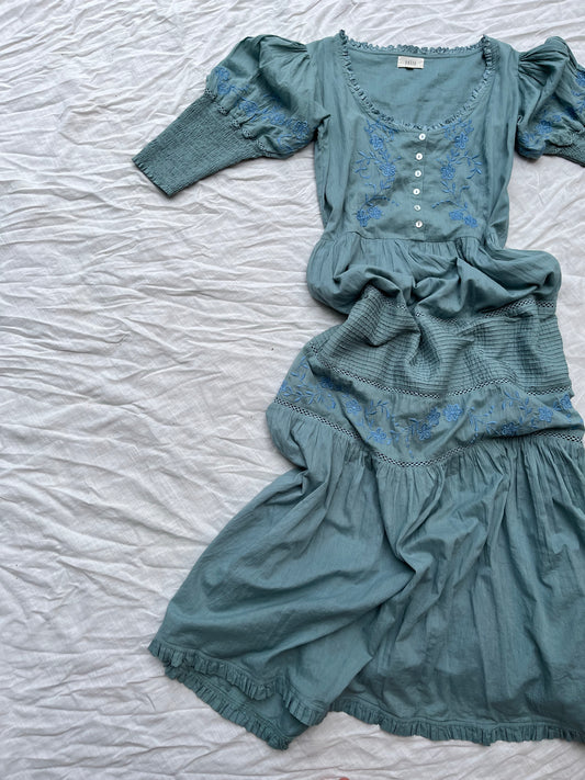AUGUSTINE MAXI DRESS DUSTY TEAL