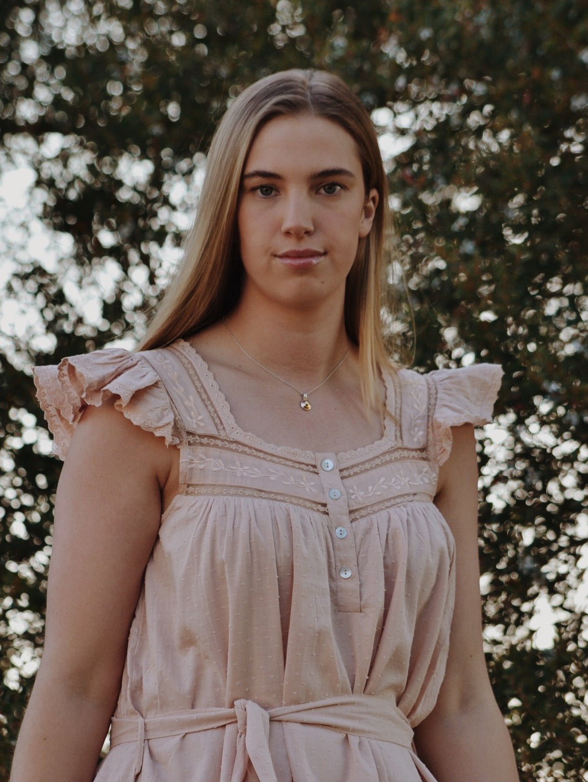 100% RECYCLED COTTON - ALICE DRESS -  ROSE BLUSH