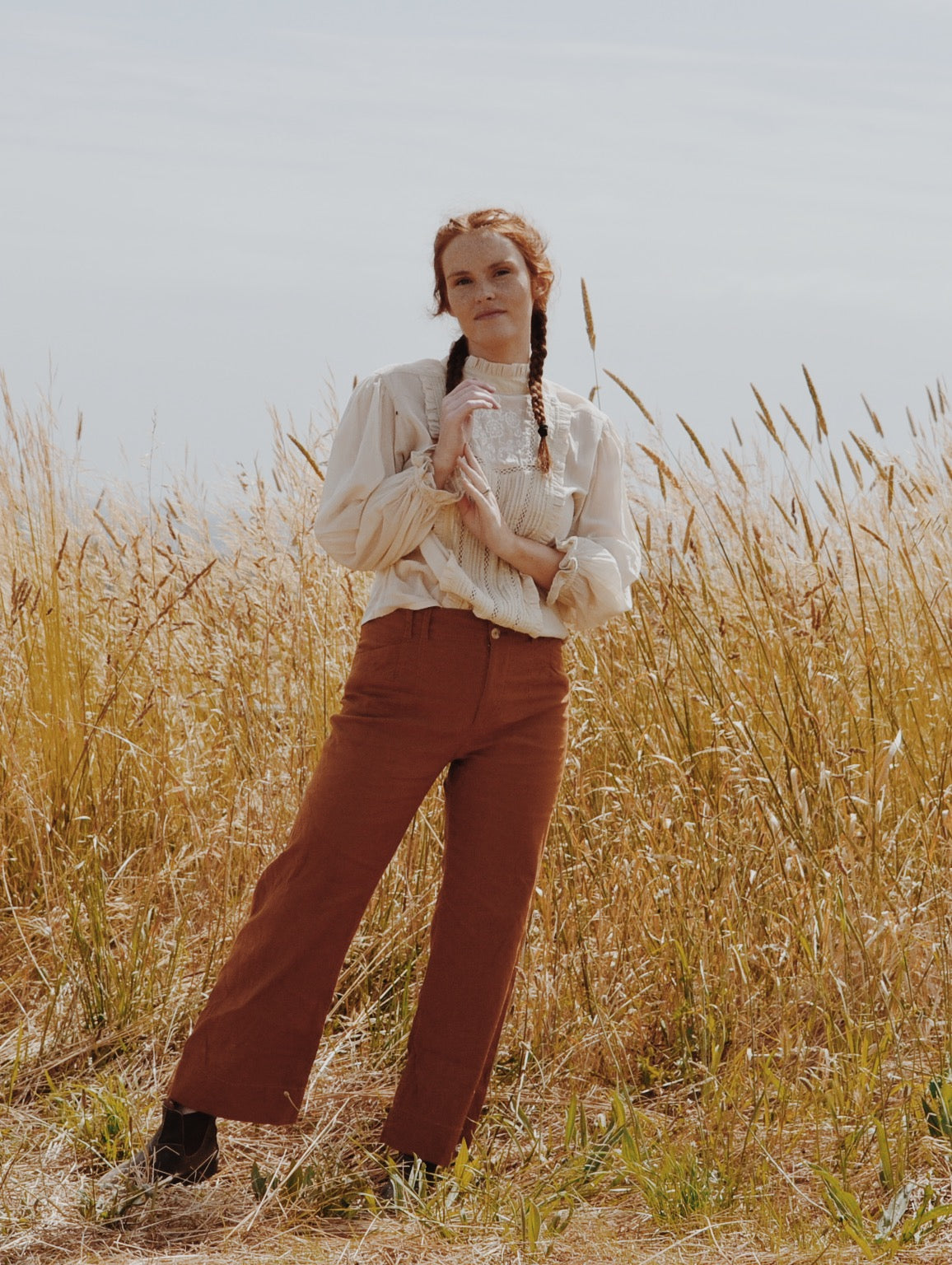 100% RECYCLED COTTON - PAULINA BLOUSE ANTIQUE WHITE