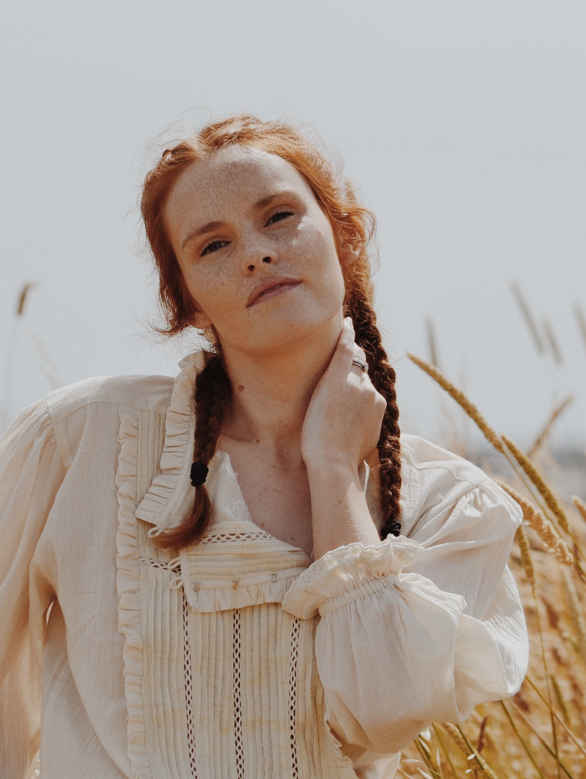 100% RECYCLED COTTON - PAULINA BLOUSE ANTIQUE WHITE