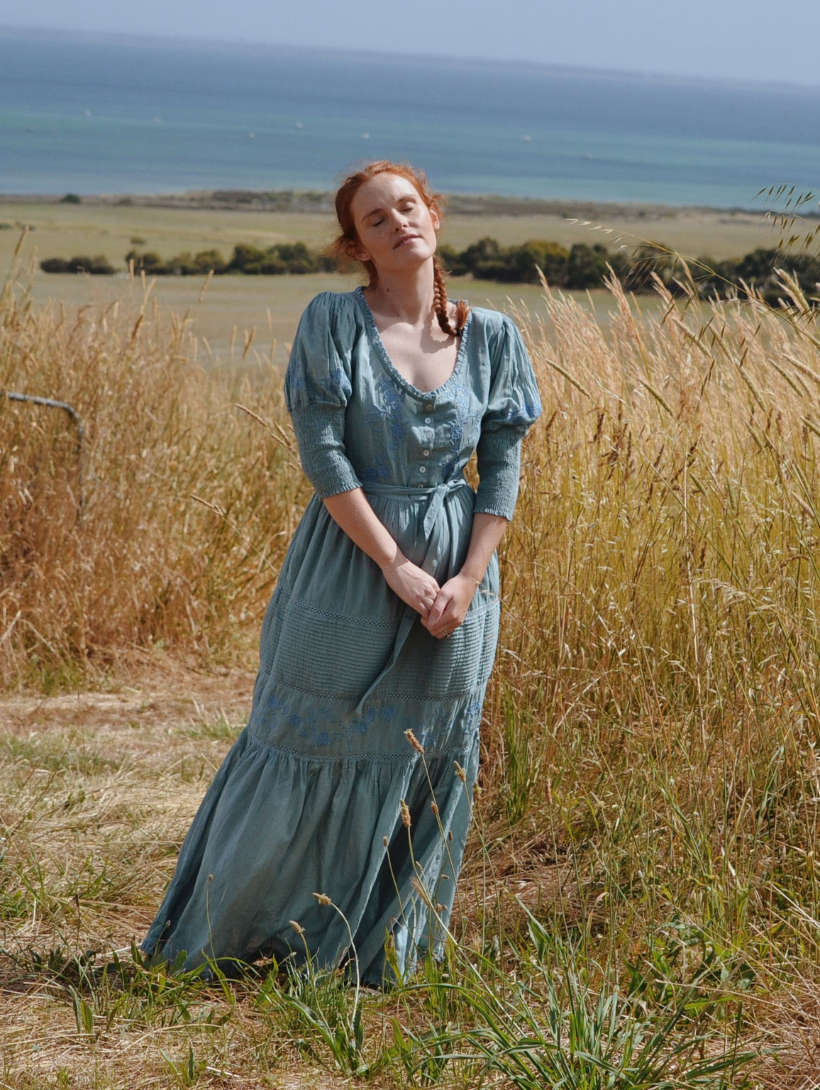 AUGUSTINE MAXI DRESS DUSTY TEAL