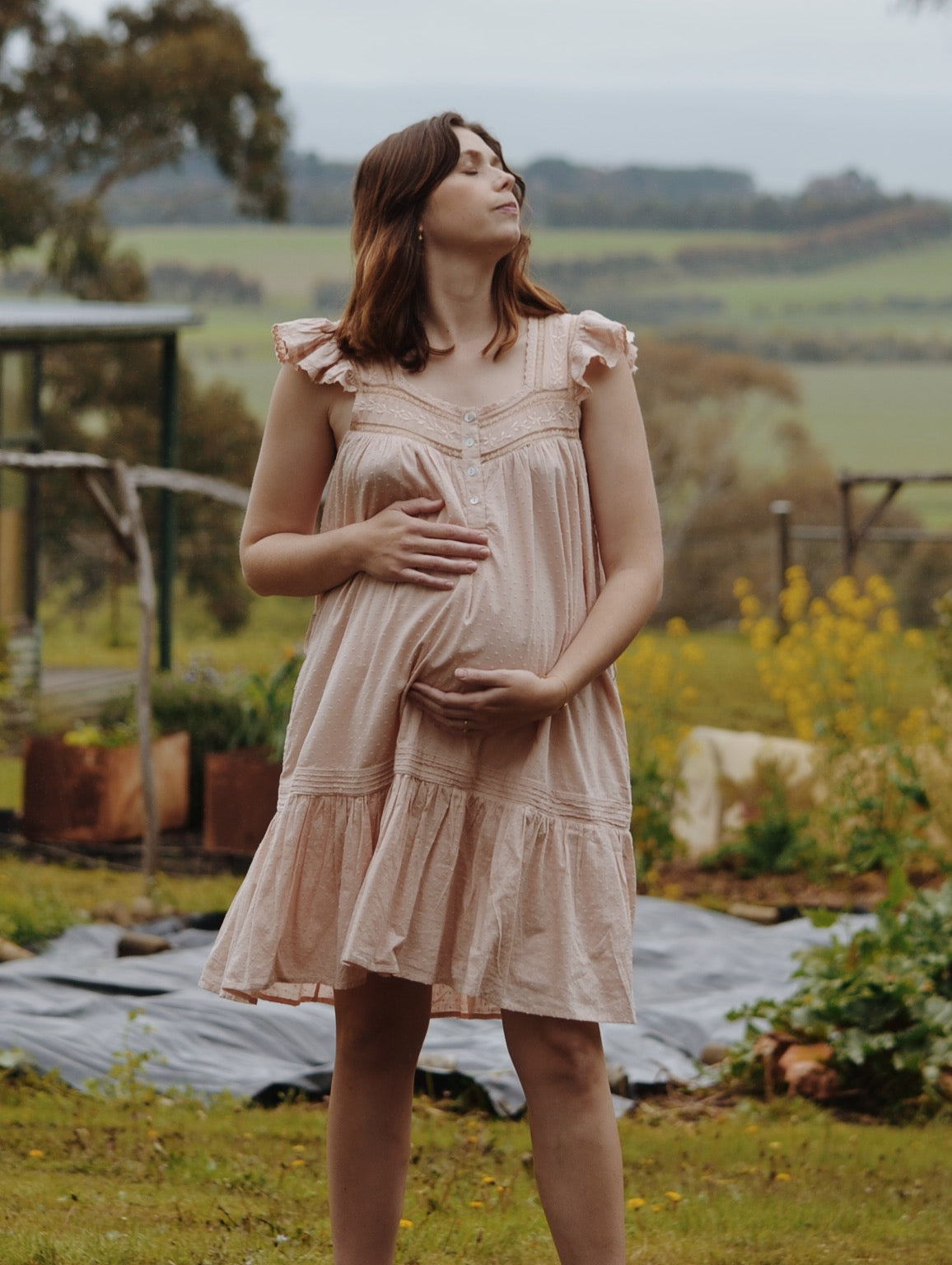 100% RECYCLED COTTON - ALICE DRESS -  ROSE BLUSH