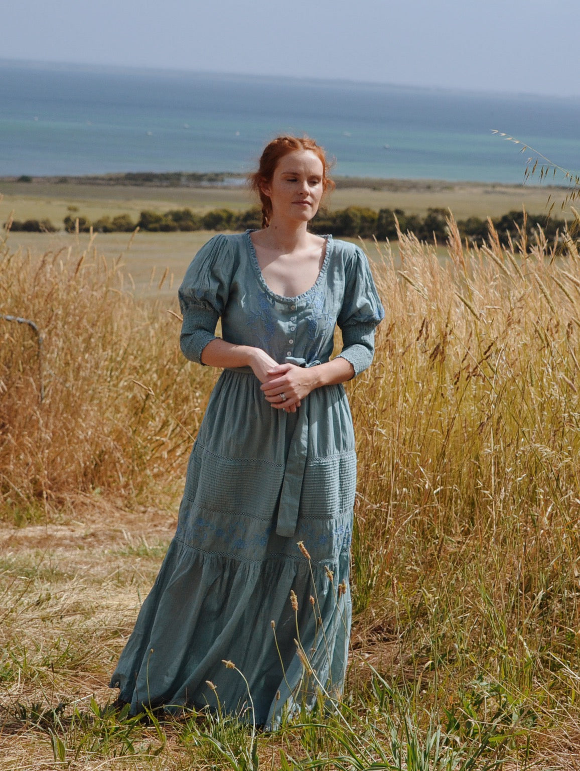 AUGUSTINE MAXI DRESS DUSTY TEAL