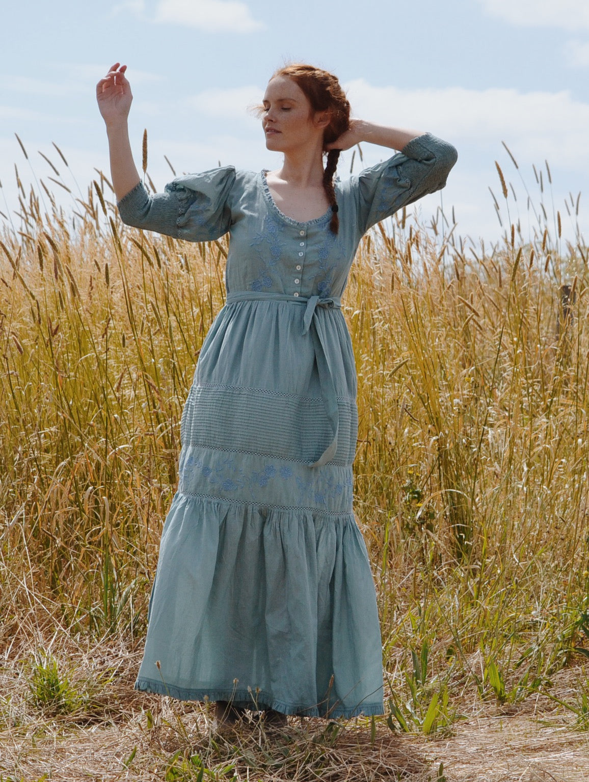 AUGUSTINE MAXI DRESS DUSTY TEAL