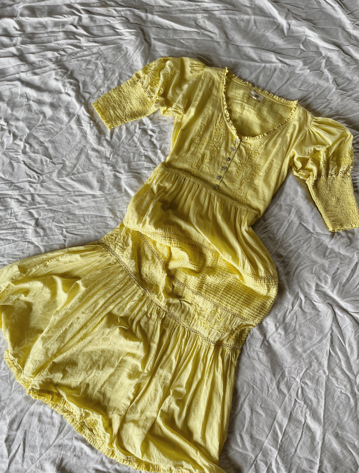 PRELOVED - AUGUSTINE MAXI DRESS LEMON MERINGUE XS