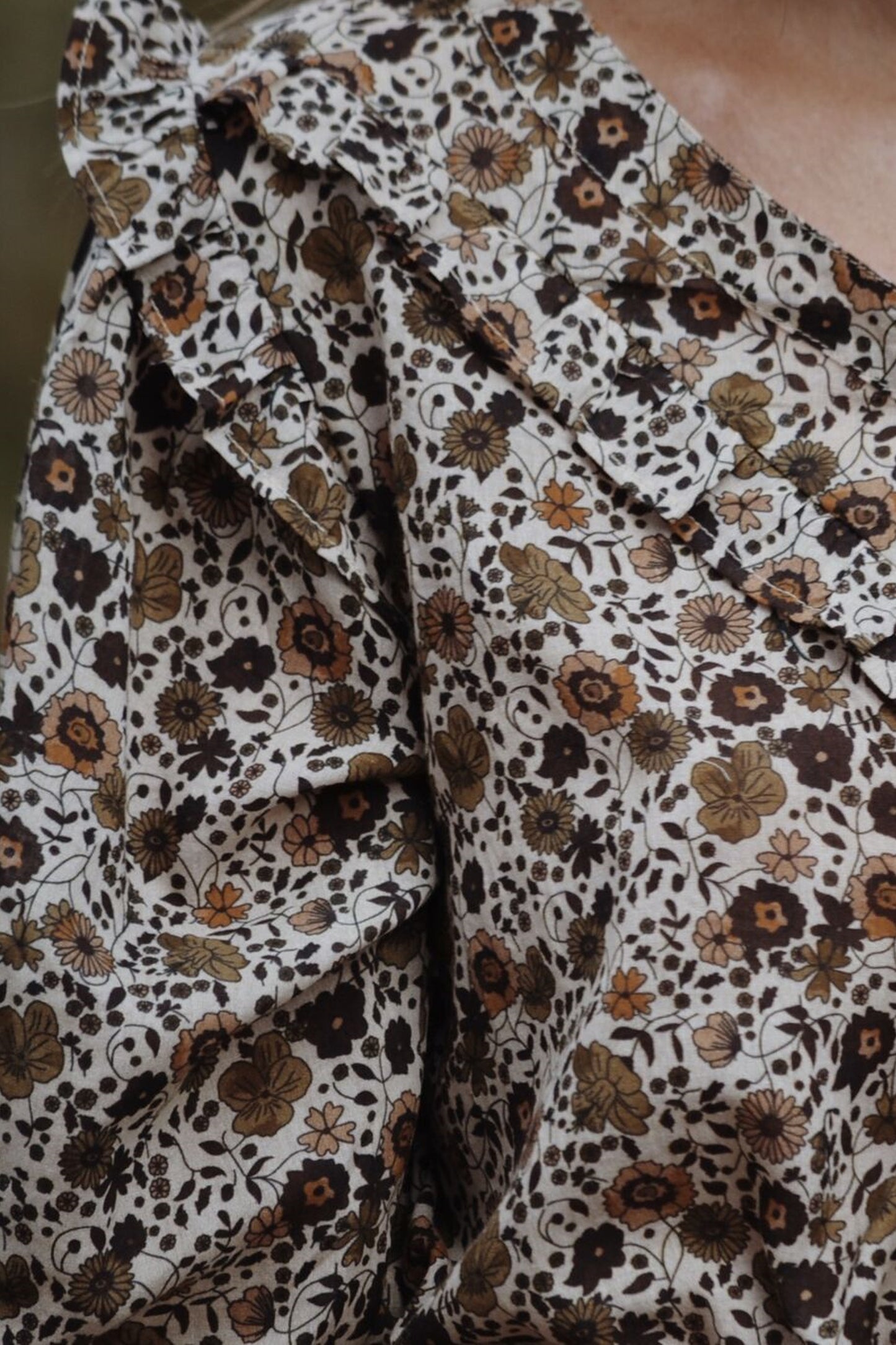 THEA ALMOND BROWN FLORAL DRESS
